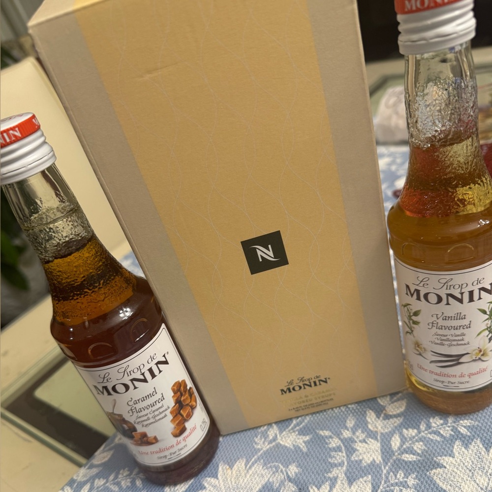 Nespresso Monin Caramel and Vanilla Syrup Set BBD 12/12/2027